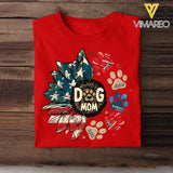 Personalized Dog Mom US Flag Sunflower Dog Paws Independence Day 4th July Gift T-shirt Printed HN241582