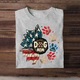 Personalized Dog Mom US Flag Sunflower Dog Paws Independence Day 4th July Gift T-shirt Printed HN241582