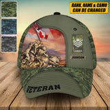 Personalized Canadian Veteran Rank Camo & Name Cap 3D Printed AHVA241584