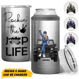 Personalized Rockin' The Jeep Life Jeep Girl Can Cooler 16oz Printed HN241594