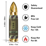 Personalized Irish Veteran Rank Camo Custom Name Bullet Tumbler Printed VA241591