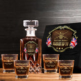 Personalized UK Army Been There Done That & Darm Proud Of It UK Veteran Rank Gold Decanter Set With Glasses Printed AHVA251595