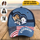 Personalized Dog Mom US Flag Dog Lovers Gift Cap 3D Printed HN241605