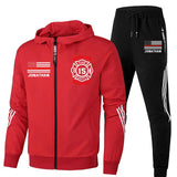 Personalized US Firefighter Logo Custom Name, Department & ID 2D Set Tracksuit Hooded Sweatshirt & Pants Printed KVH241623