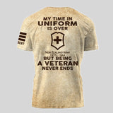Personalized My Time In Uniform Is Over Royal Swiss Army But Being A Veteran Never Ends 3D T-shirt Printed AHVA241609