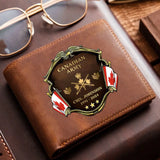 Personalized Canadian Army Veteran Rank Gold Custom Name & Time Leather Wallet AHHN241611