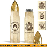 Personalized United States Veteran Logo Custom Name & Time Bullet Tumbler Printed AHVQ241628