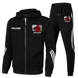 Personalized US Flag Welder Custom Name 2D Set Tracksuit Hooded Sweatshirt & Pants Printed KVH241632