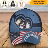Personalized Furmama Dog Mom Cat Mom US Flag Cap 3D Printed HN241626