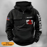 Personalized US Flag Welder Working American Retro Hooded Sweatshirt Printed KVH241652