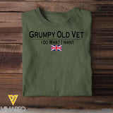 Personalized Grumpy Old Vet I Do What I Want UK Veteran T-shirt Printed QTHN241654