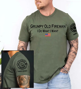 Personalized Grumpy Old Fireman I Do What I Want US Firefighter Logo T-shirt Printed QTKH241656