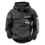 Personalized US State Flag Welder Working American Retro Hooded Sweatshirt Printed KVH241665