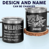 Personalized US Flag Welder Working Coffee Cup Printed HN241666