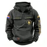 Personalized Netherlands Army Veteran Rank Gold & Logo American Retro Hooded Sweatshirt Printed KVH241669