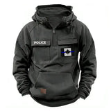 Personalized Canadian Police Flag Thin Blue Line American Retro Hooded Sweatshirt Printed QTKH241686