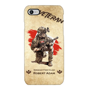 Personalized Canadian Veteran Custom Name & Rank Phonecase Printed AHHN241696