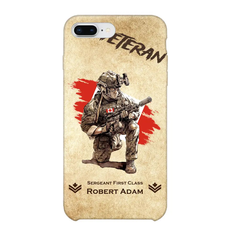 Personalized Canadian Veteran Custom Name & Rank Phonecase Printed AHHN241696