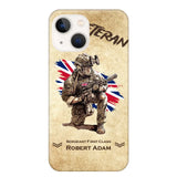 Personalized UK Veteran Custom Name & Rank Phonecase Printed AHHN241696