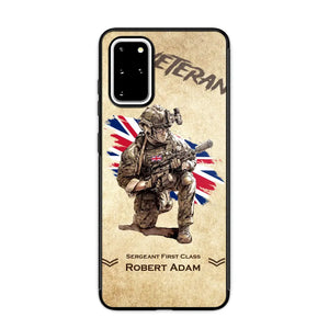 Personalized UK Veteran Custom Name & Rank Phonecase Printed AHHN241696