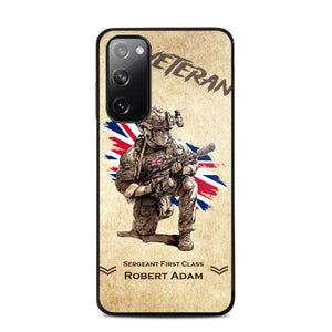 Personalized UK Veteran Custom Name & Rank Phonecase Printed AHHN241696