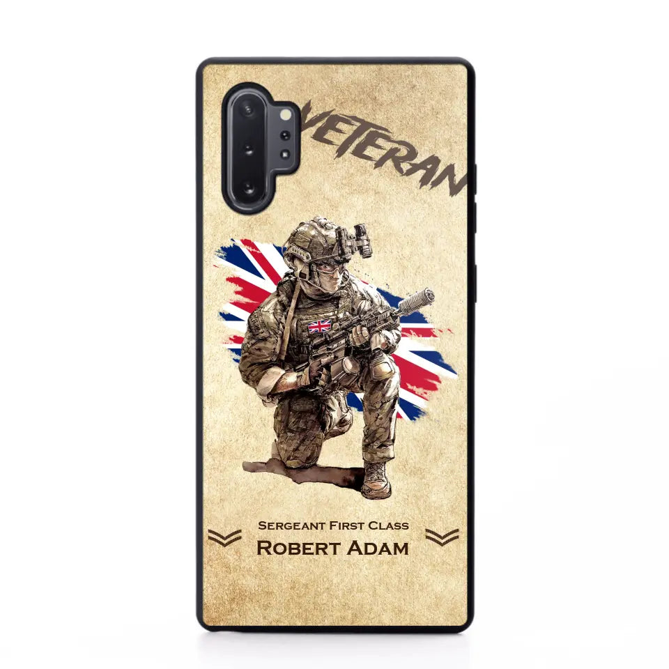 Personalized UK Veteran Custom Name & Rank Phonecase Printed AHHN241696