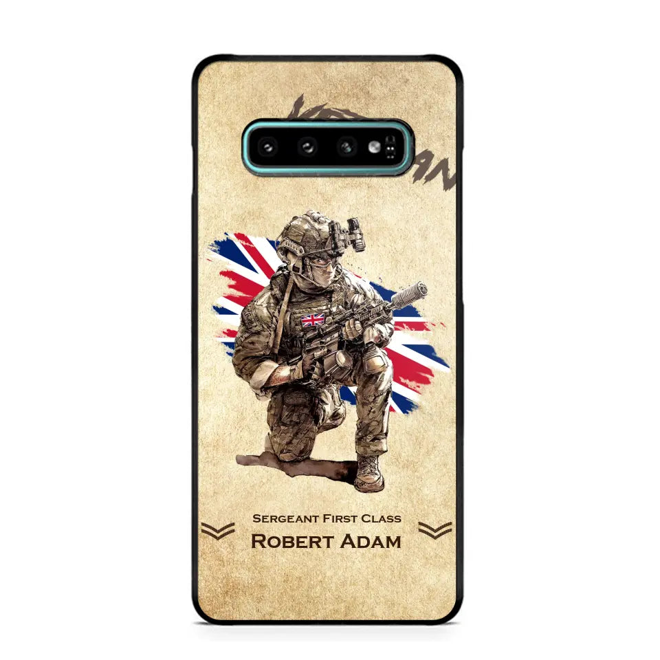 Personalized UK Veteran Custom Name & Rank Phonecase Printed AHHN241696