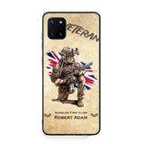 Personalized UK Veteran Custom Name & Rank Phonecase Printed AHHN241696