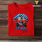 Personalized Jeep Girl Jeep Lips US Flag Independence Day 4th July Gift T-shirt Printed VQ241705