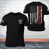 Personalized Patriotic The Core US Flag Mechanic Husband Daddy Protector T-shirt Printed KVH241692