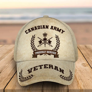 Personalized Canadian Army Veteran Logo Custom Rank & Name 3D Printed AHVQ241689