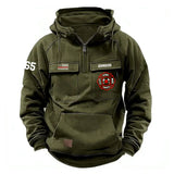 Personalized US Firefighter Logo US Firefighter Flag American Retro Hooded Sweatshirt Printed QTVA241717