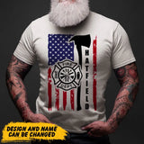 Personalized US Firefighter US Flag T-shirt Printed QTHN241722