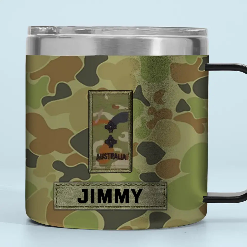 Personalized Australian Army Rank Camo  Australia Flag Coffee Cup Printed KVH241733