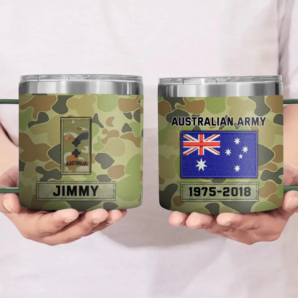Personalized Australian Army Rank Camo  Australia Flag Coffee Cup Printed KVH241733