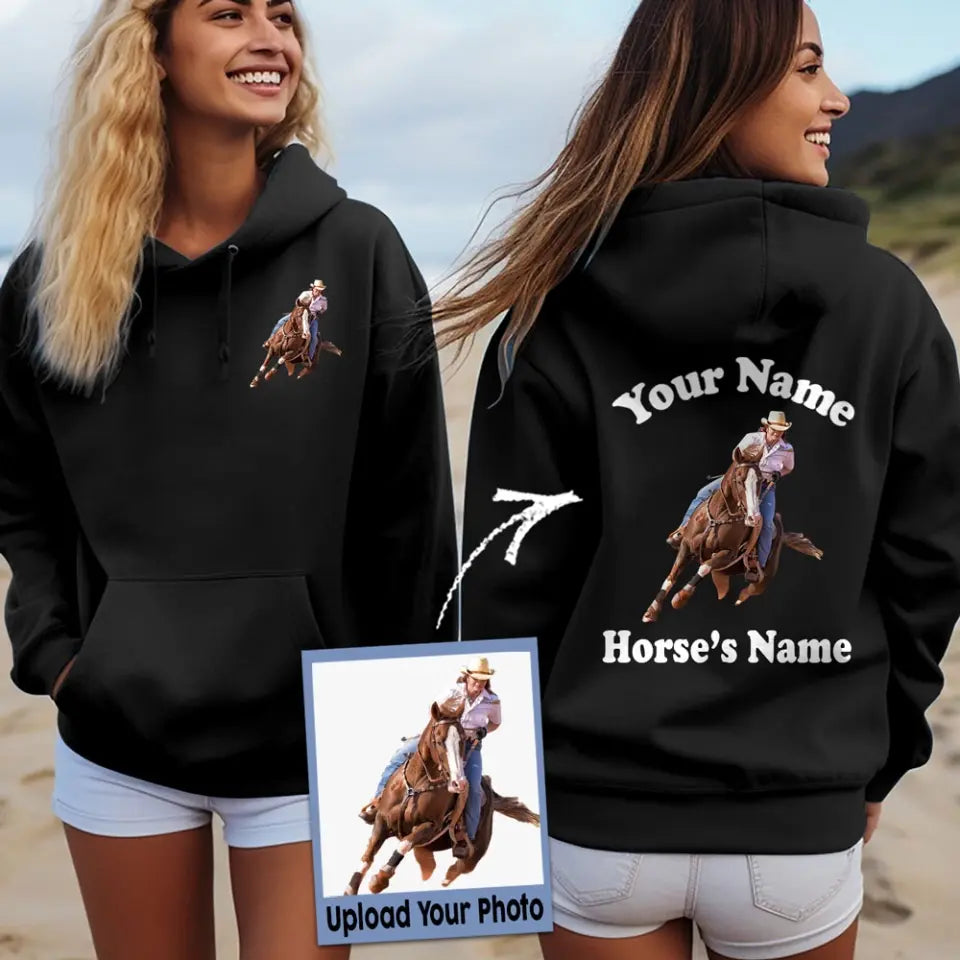 Personalized Upload Your Photo Horse Riding Hoodie 2D Printed HN241734