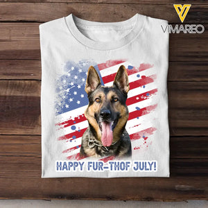 Personalized Upload Your Pet Photo Dog Lovers Cat Lovers Gift US Flag Independence Day 4th Gift T-shirt Printed QTHN241750