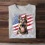 Personalized Upload Your Pet Photo Dog Lovers Cat Lovers Gift US Flag Independence Day 4th Gift T-shirt Printed QTHN241750