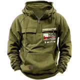 Personalized US Firefighter Flag Custom Name 
American Retro Hooded Sweatshirt Printed QTKH241759