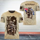 Personalized Australian Veteran Australia Flag Custom Rank & Name 3D T-shirt Printed AHVQ241677
