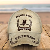 Personalized French Army Veteran Proudly Served Custom Name, Rank & Service Time Cap 3D Printed AHVQ241765