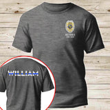 Personalized US Police Badge & Service Time Custom Name Blue Line Retired Police Officer T-shirt Printed KVH241793