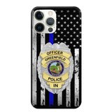 Personalized US Police Badge Police Officer US Flag Blue Line  Phonecase Printed LVA241798