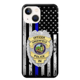 Personalized US Police Badge Police Officer US Flag Blue Line  Phonecase Printed LVA241798