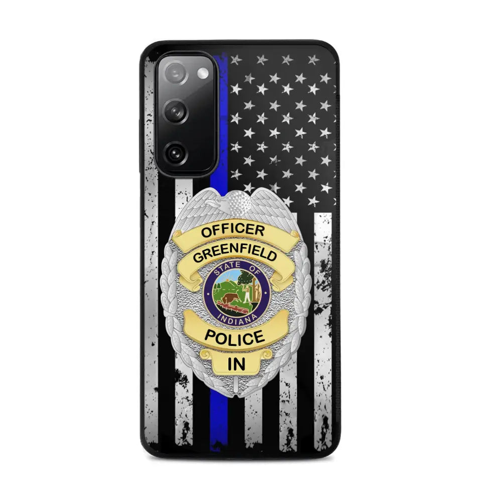 Personalized US Police Badge Police Officer US Flag Blue Line  Phonecase Printed LVA241798