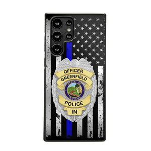 Personalized US Police Badge Police Officer US Flag Blue Line  Phonecase Printed LVA241798