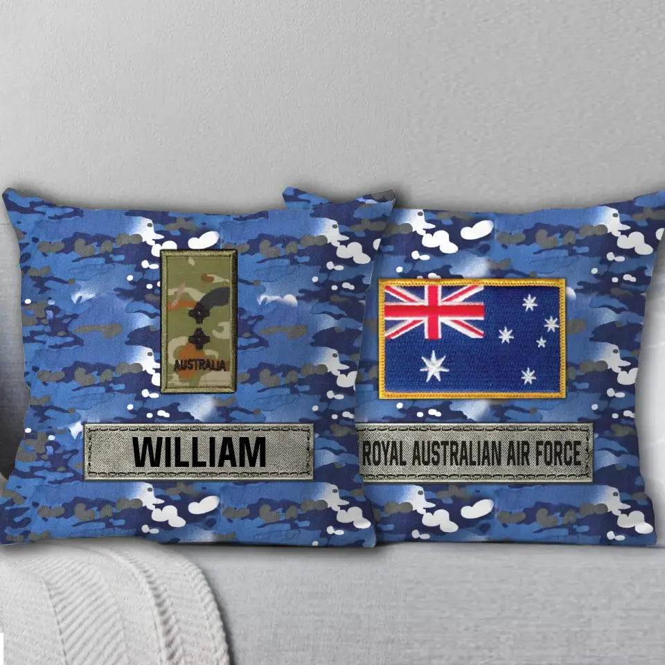 Personalized Australian Veteran Camo Custom Rank & Name Pillow Printed AHVA241808