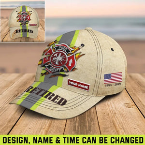 Personalized Retired US Firefighter Custom Name Firefighter Logo Cap 3D Printed AHHN241825