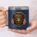 Personalized British Army Veteran Rank Gold & Service Time Coffee Cup 2D Printed AHHN241815