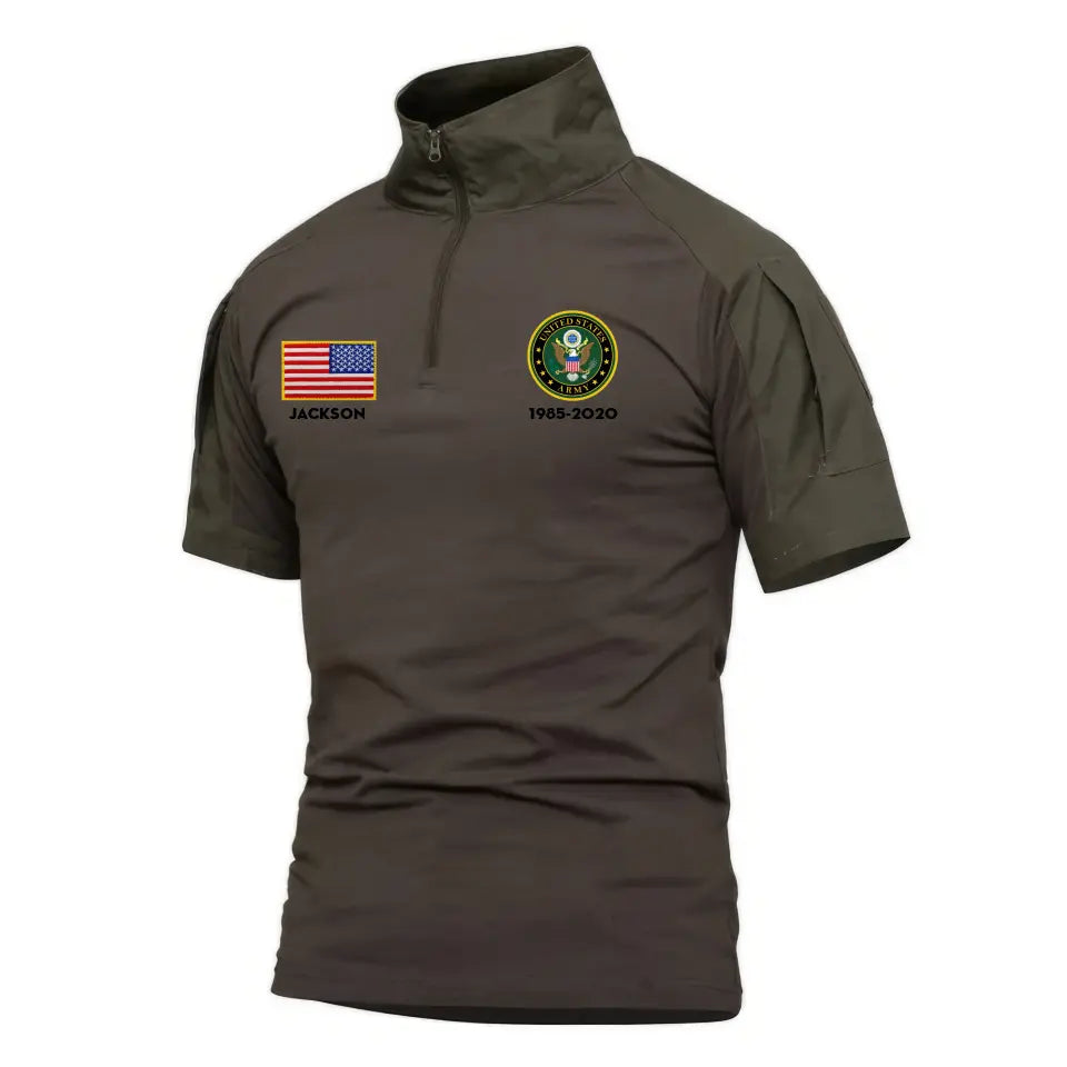 Personalized US Military Logo Custom Name & Time Hiking Army Shirt Printed KVH241817